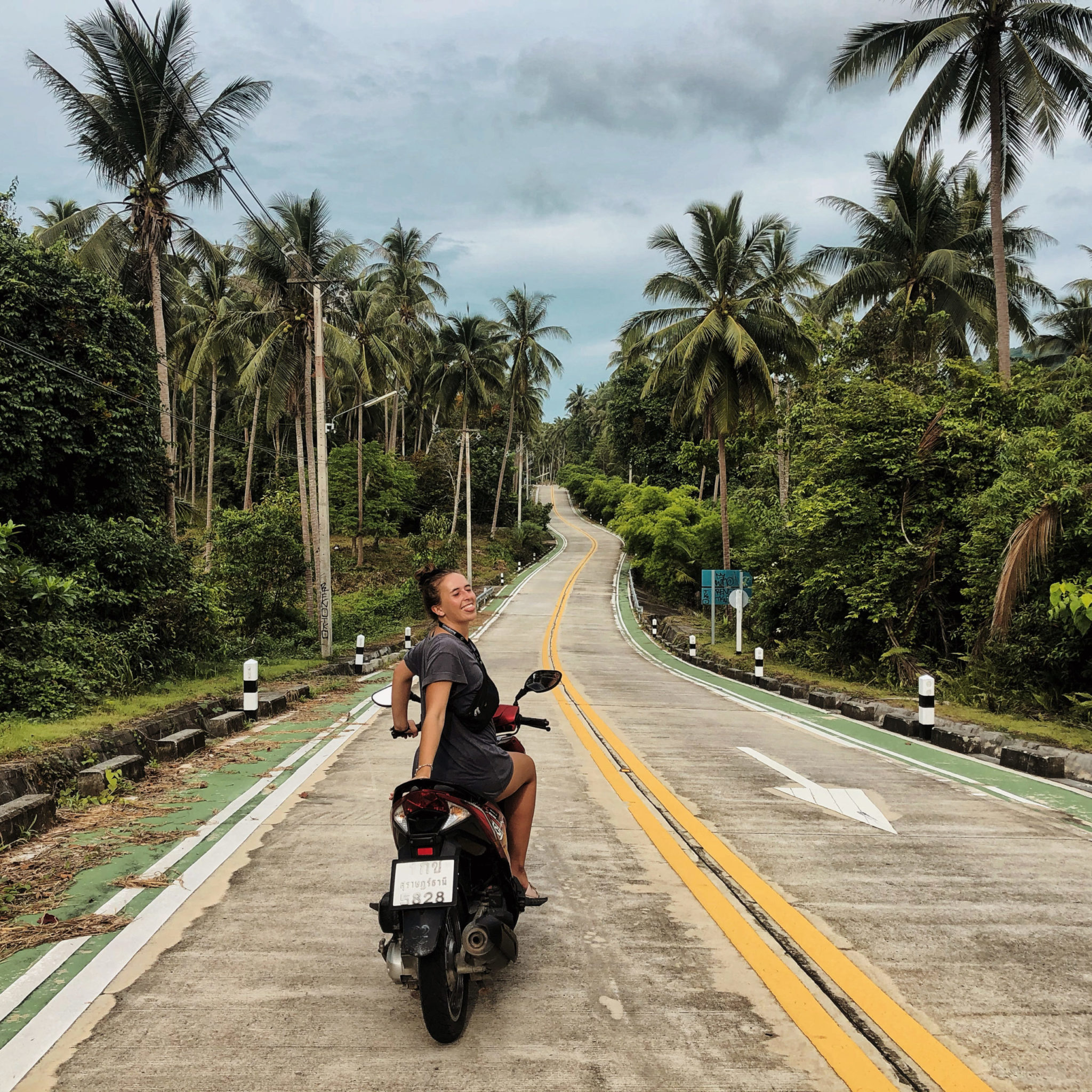 driving scooter on Koh Phangan